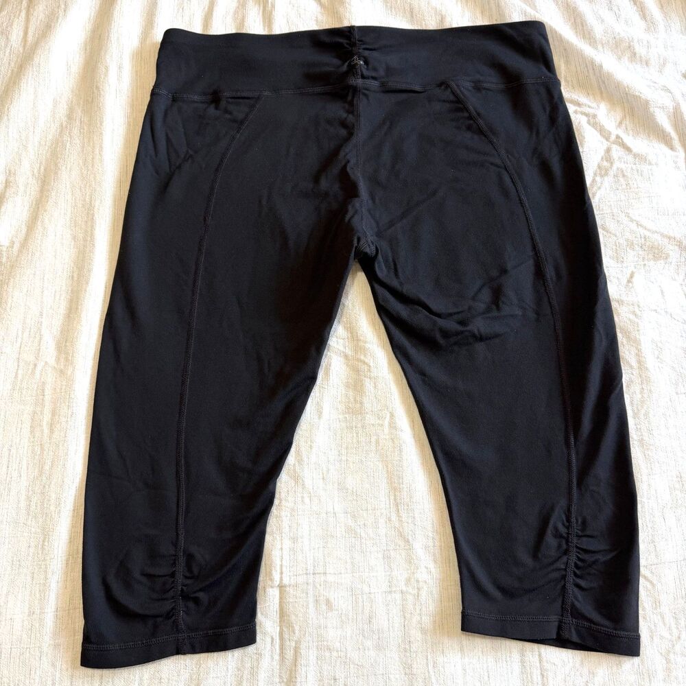 prAna Pants Women's XL Black Misty Knicker Capri Leggings Ruched leg Athleisure